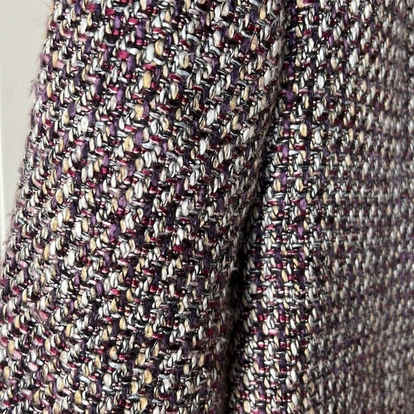 LAURA PETITES Purple Bouclé Wool Blend Knit Two Button Closure Blazer Size 2 - Picture 5 of 17